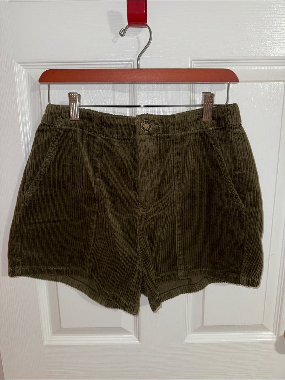 RVCA Women's Olive Green Corduroy Shorts